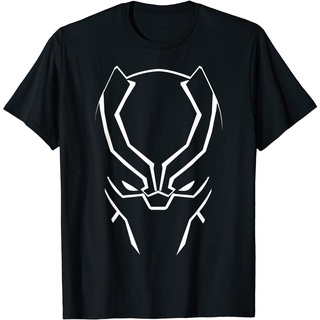 เสื้อยืดโอเวอร์ไซส์เสื้อยืด พิมพ์ลาย Marvel Avengers Black Panther Big Face สําหรับผู้ใหญ่S-3XL