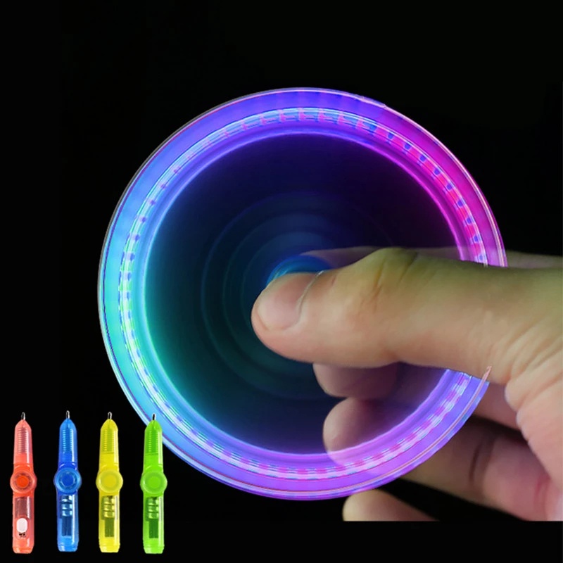 [สุ่มสี] ปากกาเกมมิ่งเรืองแสงหมุนได้ / ปากกาลูกลื่นเรืองแสง LED สีสันสดใส ปากกาของเล่น / ปากกาหมุนนิ้ว