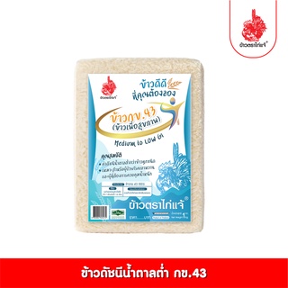 [ฟรีค่าจัดส่ง 70บาท] ข้าวตราไก่แจ้ ข้าวสุขภาพ กข43  ขนาด 1 กิโลกรัม