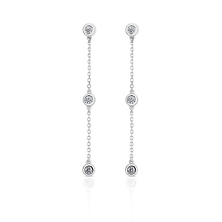 ต่างหูเพชร Classic Trinity Dangle Earrings (EC120)