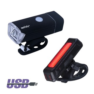 ไฟหน้าจักรยาน Machfally 180Lumens + ไฟท้ายจักรยาน RPL-2261 (USB)