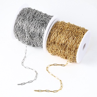 โซ่ไขว้สแตนเลสแบบตีแบนยาว 5 เมตร/แพ็ค สำหรับ DIY เครื่องประด…