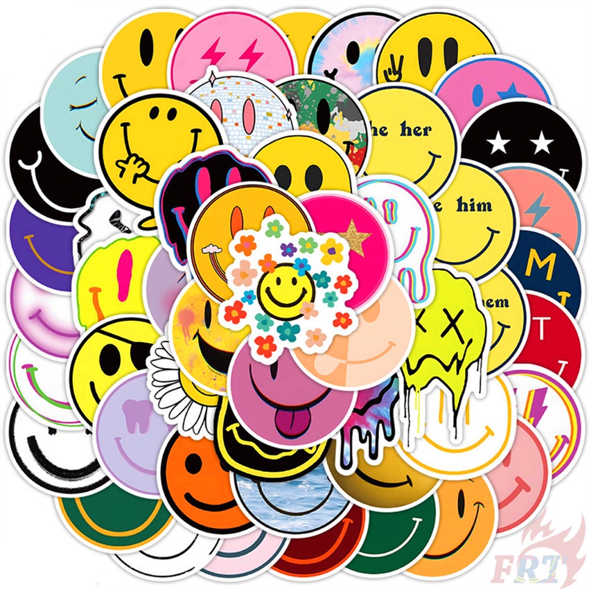 100 ชิ้น / ชุด สติกเกอร์ ลายหน้ายิ้ม สติกเกอร์แฟชั่น ลาย Mixed Doodle DIY