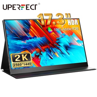 UPERFECT 17.3 Portable Monitor Mobile Display 2K 2560 x 1440  laptop monitor extender  IPS HDR With Type-C Mini HDM