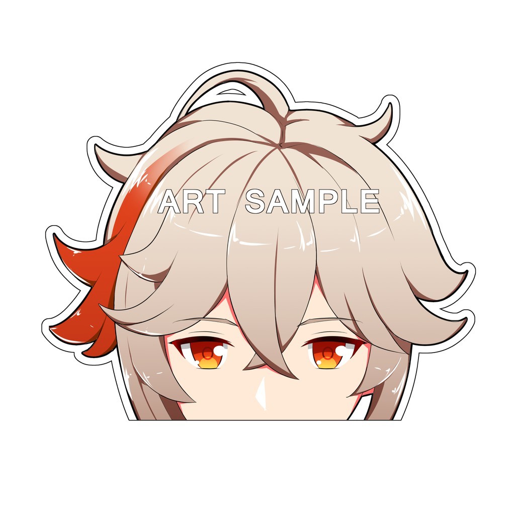 Genshin Impact Kazuha สติ๊กเกอร์ 2 ชิ้น Fan-Made Sticker Genshin Impact Peeker Kaedehara Kazuha เกนช