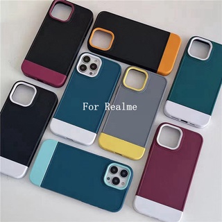 เคส Realme 8 5G Narzo 30 Realme 5 5i 5s 6i 8 Pro c3 C1 C11 Art เย็บสีตัดกันโทรศัพท์มือถือเคสนิ่ม