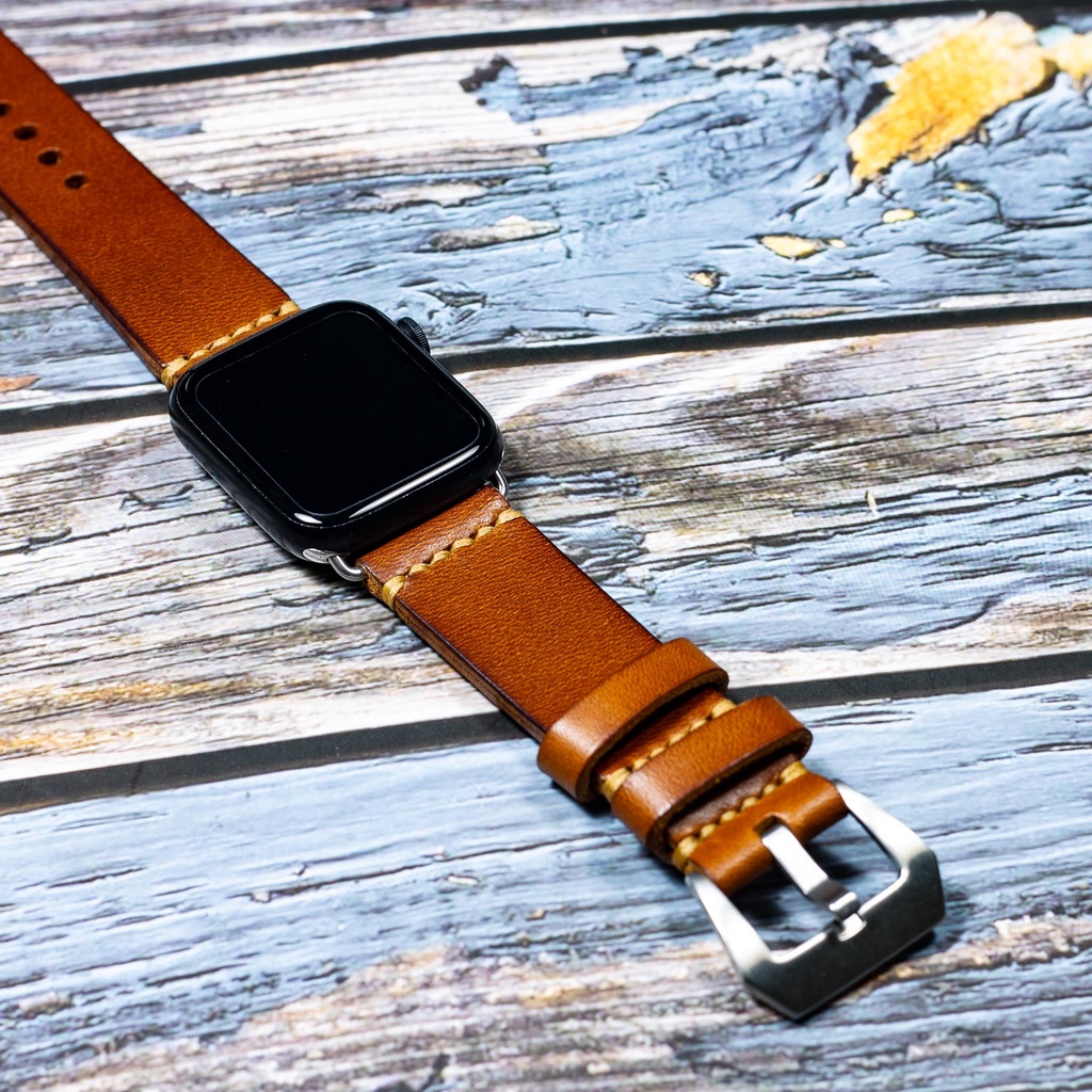 สายนาฬิกาหนังแท้แฮนด์เมด วินเทจสไตล์ Tapered Apple watch  leather bands (Vintage style)