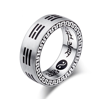 Men Jewelry Titanium Steel Ring Taoist eight trigrams Taiji ring qf051