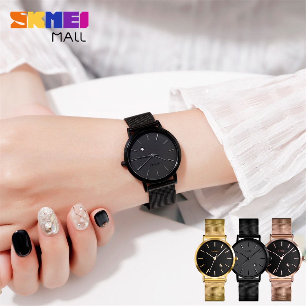 ครบ99 ส่งฟรี 20% Cashback SKMEI 1530 นาฬิกาข้อมือควอทซ์ สายสเตนเลส กันน้ำ 30 ม. สำหรับผู้หญิง