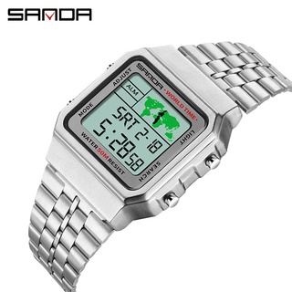 SANDA Rose Gold Mens Watches Top Brand Luxury LED  Digital Watch 5ATM Waterproof Diving Men Sports Clock Relogio Mascul