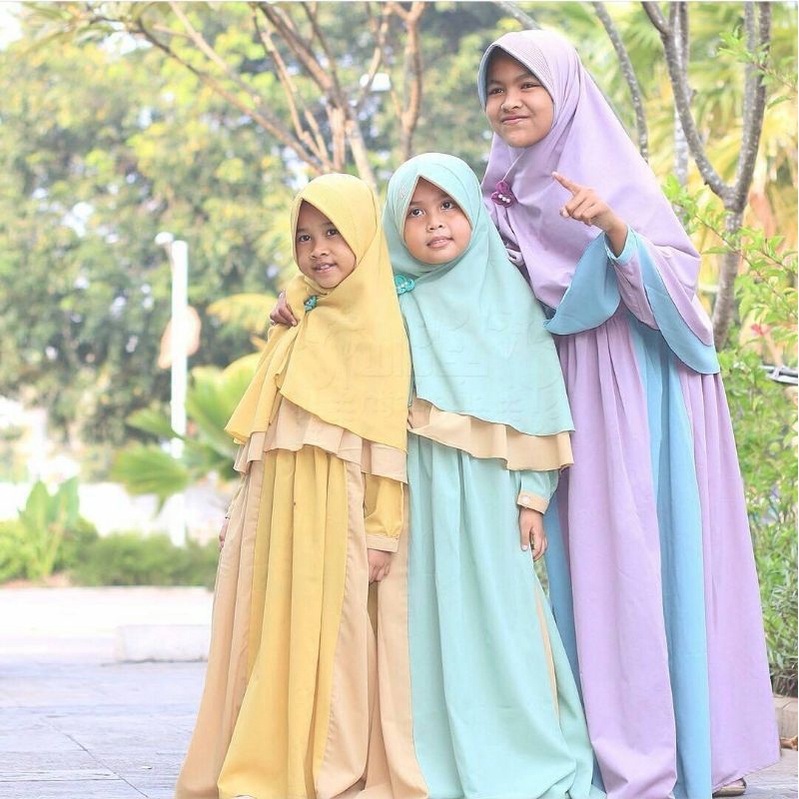 Aia Robe SET GOLD | เสื้อคลุม+kihmar | Alila Kids Hijab