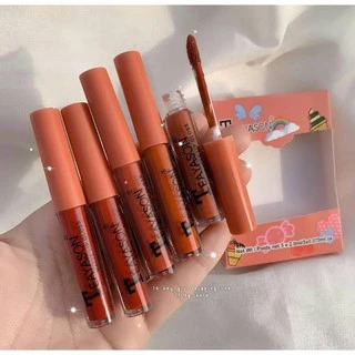 Teayason ลิปสติก ลิปกลอส เนื้อแมตต์ กํามะหยี่ เซ็กซี่ กันน้ํา 5 ชิ้น/เซต