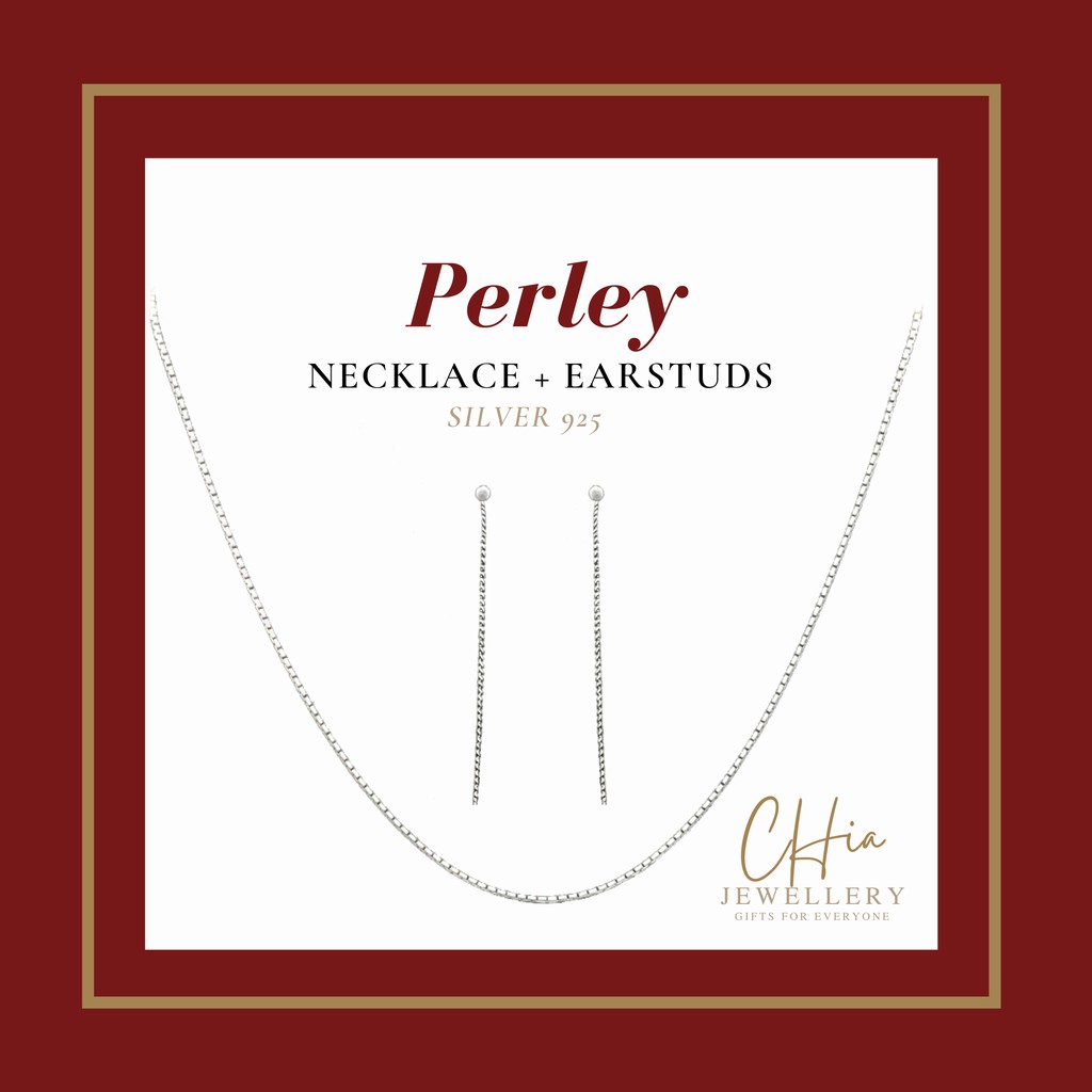 สร้อยคอ Cia Perley & Earstuds (เงิน 925) / CHia Perley - Rantai & Anting (SIlver 925)