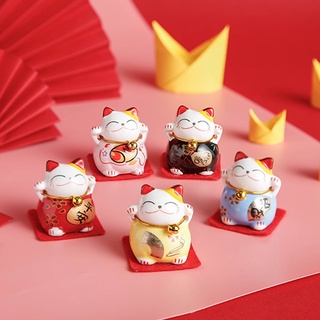 แมวกวัก แมวนำโชค แมวโชคดี lucky cat เซ็ท 5 ตัว