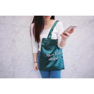 Satin Tote bag กระเป๋าผ้าซาติน