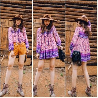 :::bohemian style in sweety pink mini dress:::
เดรสสไตล์โบฮีเมียน มาในงานผ้าฝ้ายแท้ 100%