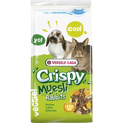 Crispy Muesli Rabbits อาหารกระต่ายสูตรเพิ่มไฟเบอร์พิเศษ จากVersele-Laga (ปริมาณ 1 กก)