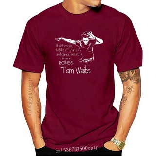 เสื้อยืดผู้ เสื้อยืดแขนสั้น คอกลม พิมพ์ลาย Tom Waits Dance Bones แฟชั่นคลาสสิก สําหรับผู้ชาย S-5XL