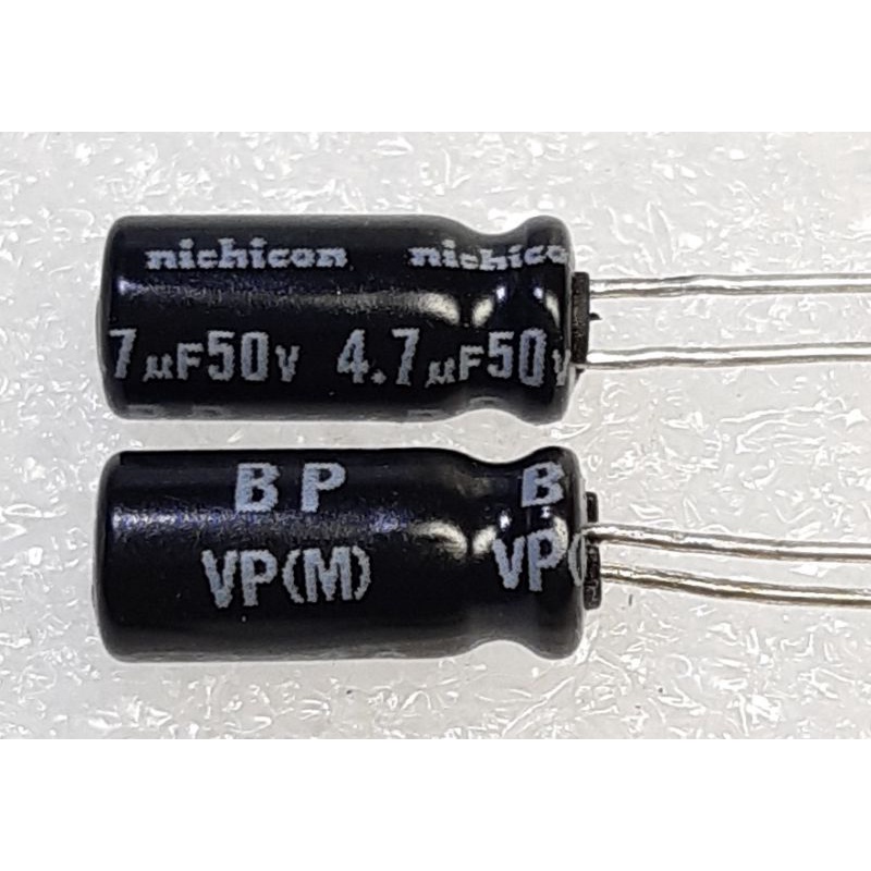 Nichicon VP BP 4.7uf 50v Bipolar Capacitor ตัวเก็บประจุ ชนิด ไม่มีขั้ว