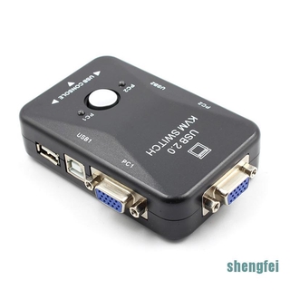 Shengfei กล่องสวิตช์ 2 พอร์ต Usb Vga Kvm สําหรับคีย์บอร์ดพีซี