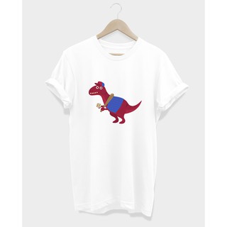 เสื้อยืด ลายไดโนเสาร์ เล่นเบสบอล DINOSAUR PLAYING BASEBALL