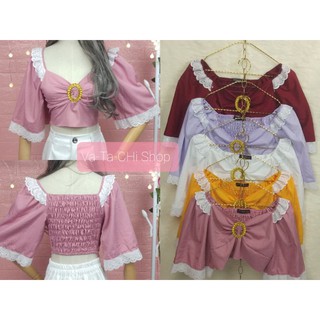 เสื้อแฟชั่น แขนระบายใหญ่