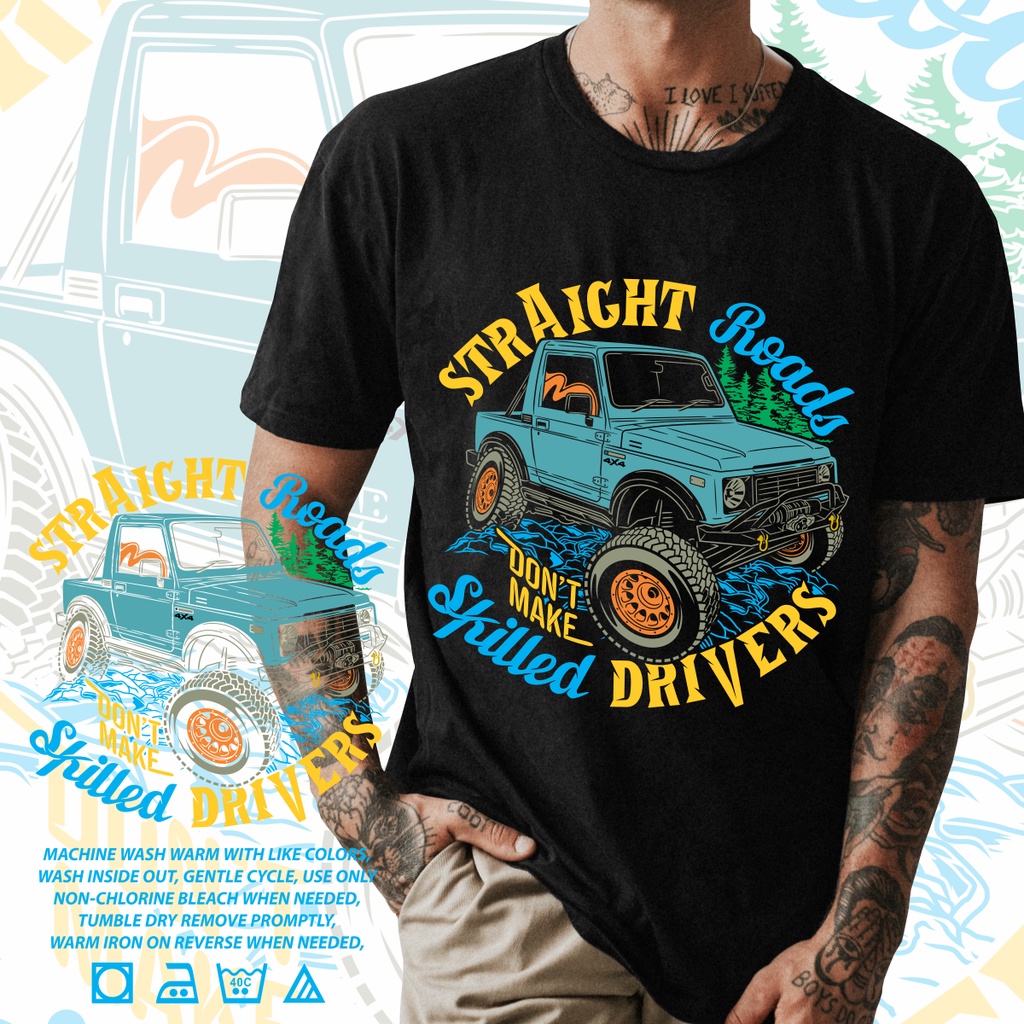OFFroad รถบรรทุก V8 4x4 ตรง Roads Motorsport Super Premium เสื้อยืดขนาดใหญ่ 4XL 5XL Hypebeast Street
