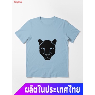 แขนสั้นcrew neck2022 Year of the Tiger ปีเสือ เสือ หัวสัตว์ ครอบงำ แมว ดุร้าย Geometric Tiger Face Essential T-Shirt  คอ