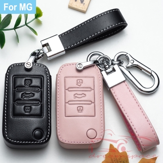 เคสกุญแจรีโมทรถยนต์หนังวัวแท้สําหรับ mg Zs 350 Tf Zt 3 ปุ่ม