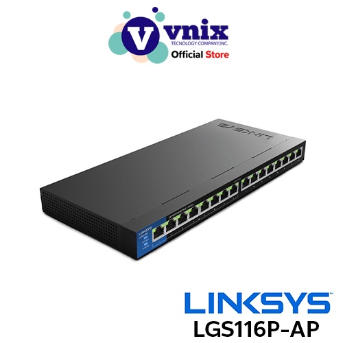 Linksys รุ่น LGS116P-AP สวิตซ์ PoE 16-Port Business Desktop Gigabit PoE+ Switch