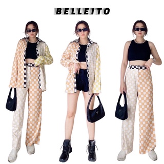 New!!! SET เสื้อเชิ้ตแขนยาว+กางเกงขายาว by BELLEITO งาน style เกาหลีทรงสวยผ้าดีงานตัดเย็บเรียบร้อยค่ะ