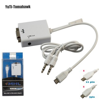 Micro USB to VGA Audio Output MHL Adapter For Support MHL Features Android Phone or Tablet Converter