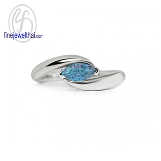 Finejewelthai-แหวนโทพาซ-โทพาซ-แหวนพลอย-แหวนเงินแท้-พลอยประจำเดือนเกิด-Topaz-Silver-Ring-Birthstone-R1158tp