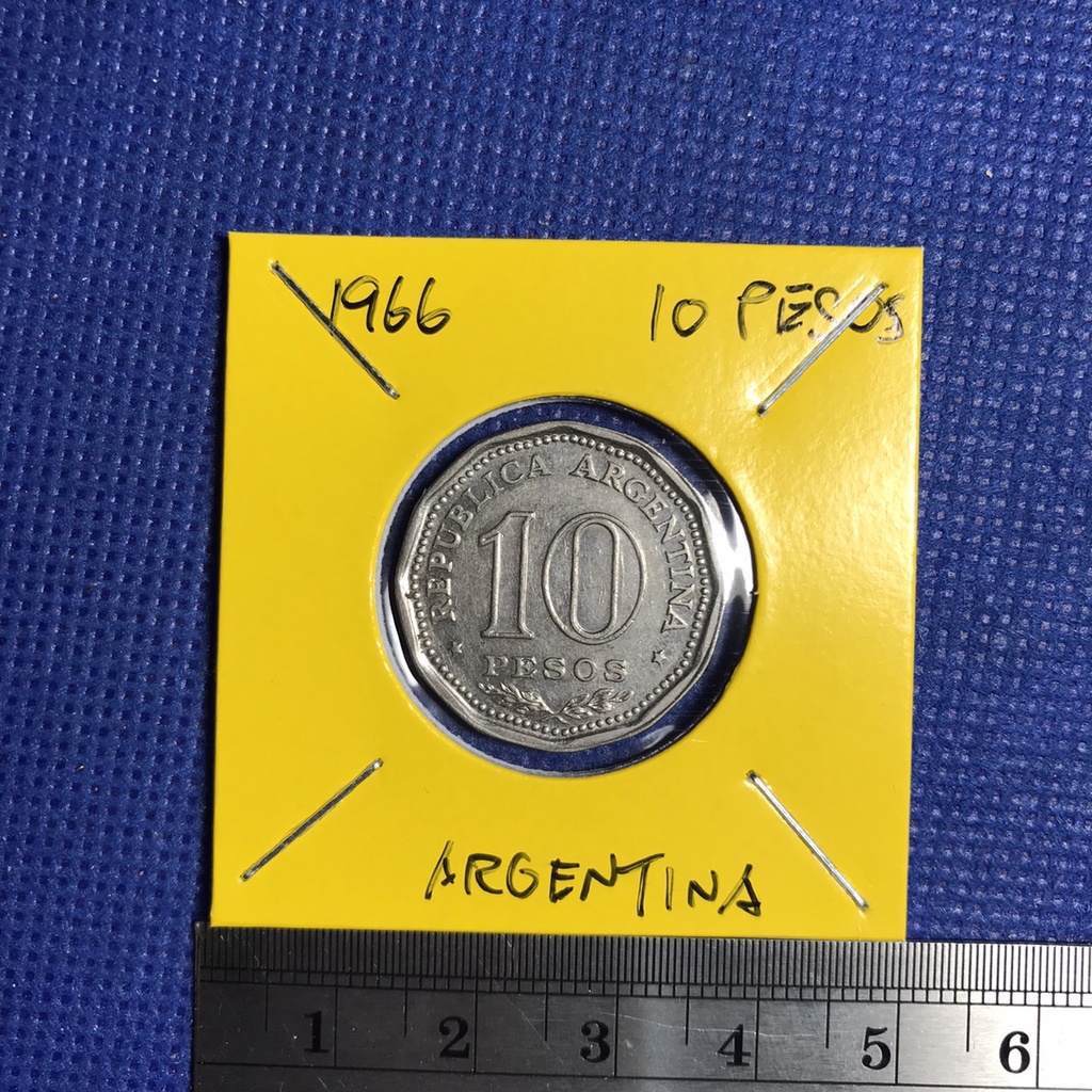 Special Lot No.60190 ปี1966 อาร์เจนติน่า 10 PESOS เหรียญสะสม เหรียญต่างประเทศ เหรียญเก่า หายาก ราคาถูก