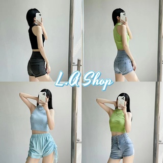 L.A Shop เสื้อกล้ามไหมพรม ผ้าร่องสีสันน่ารีกสไตล์เกาหลี "2808-8"