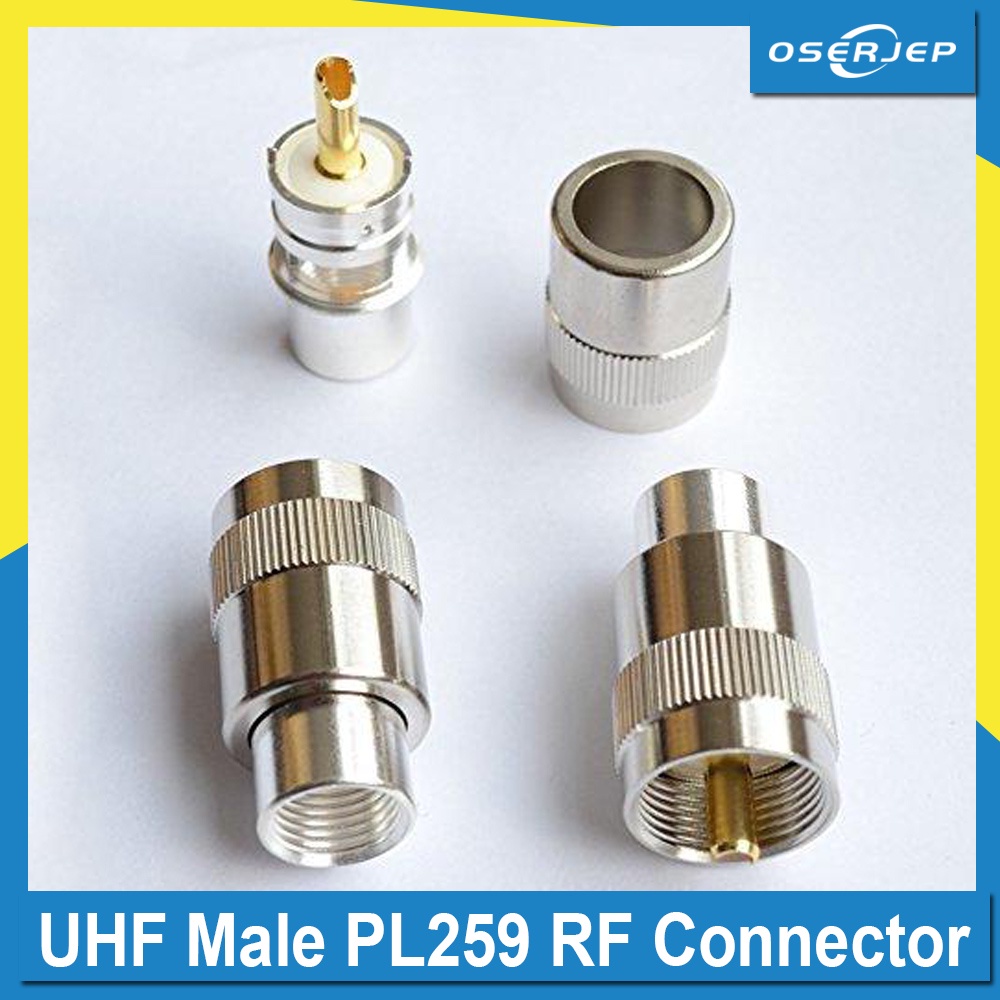 2PCS UHF ชาย PL259 RF Connector Solder RG393 RG214 SYV50-7 LMR400 สาย