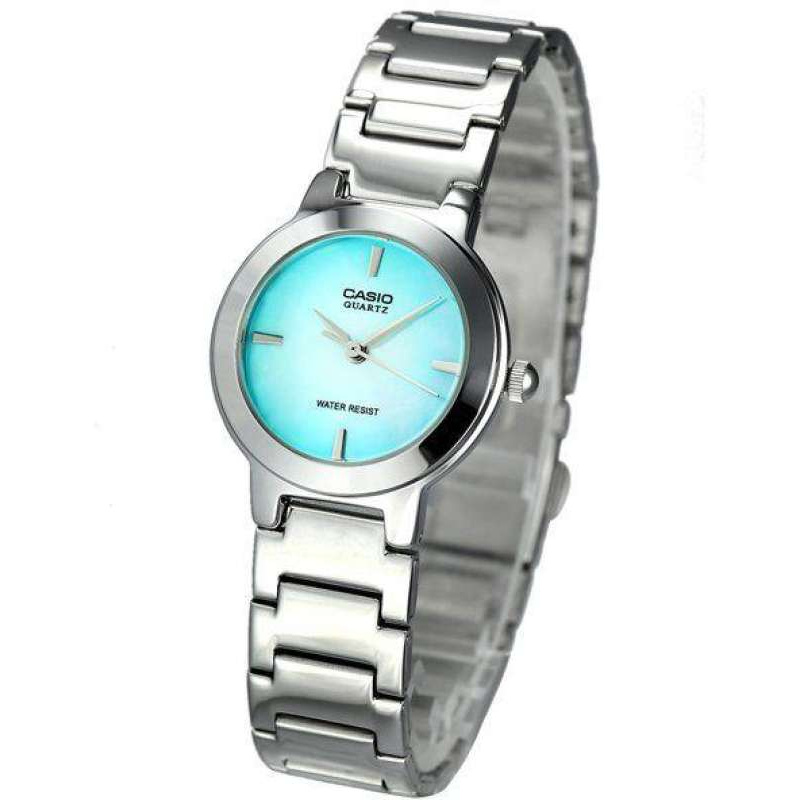 Win Watch shop Casio นาฬิกาข้อมือสตรีรุ่น LTP1191A3CDF หน้าปัดมุก สีเขียว