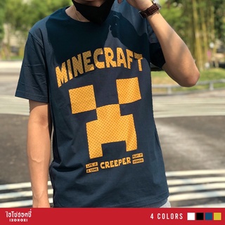 เสื้อยืด cartoon【100% cotton】Unisex T-Shirt เสื้อยืดคอกลม แขนสั้น พิมพ์ลาย Minecraft ใส่ได้ทั้งผู้หญิง-ผู้ชาย/ รุ่น IA-0