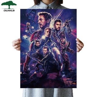 Dlkklb โปสเตอร์กระดาษคราฟท์ลาย Avenger 4 Movie สไตล์วินเทจขนาด 51x36 ซม. สําหรับตกแต่งบ้านคาเฟ่บาร์