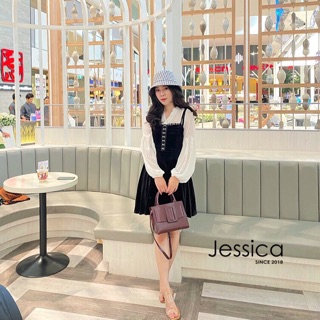 เซ็ทสายเดี่ยวระบายผูกไหล่+ เสื้อไสไตล์เกาหลี  BY Jessica