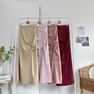 (รหัส 30)swan maxi skirt (กระโปรงยาวรูดเอวสีพื้น)