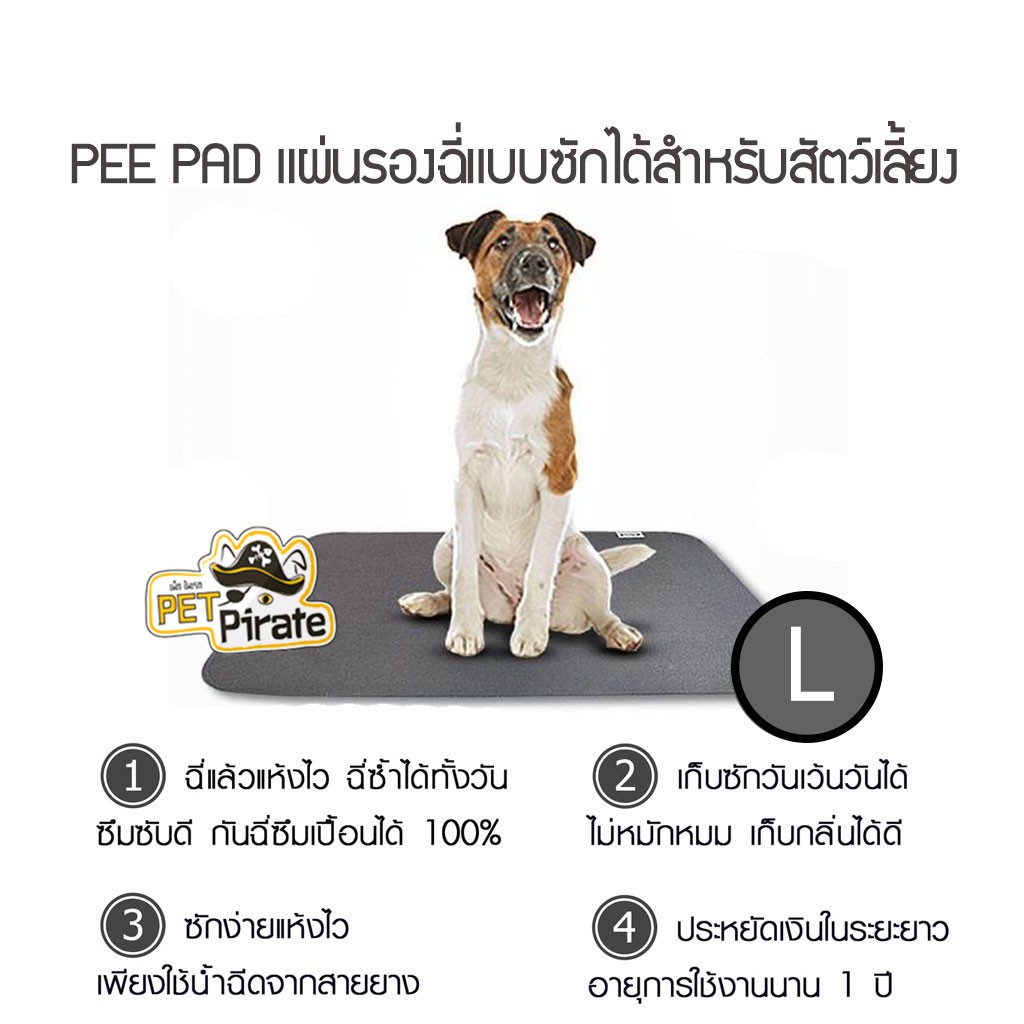 DOG OWNER แผ่นรองฉี่สำหรับสุนัข ซักได้แห้งไว ประหยัด แผ่นรองฉี่หมา วางปุ๊บฉี่ปั๊บ เนื้อผ้าคล้ายพรม กระตุ้นการฉี่ Size L