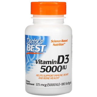 Doctors Best Vitamin D3 125 mcg (5,000 IU) 180 Softgels