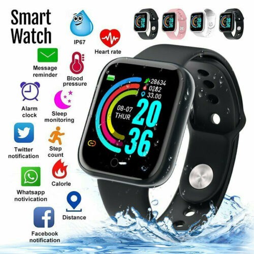 Y68 สร้อยข้อมือสมาร์ท D20 smartwatch เครื่องนับก้าวอัจฉริยะ รองรับการตรวจวัดอัตราการเต้นของหัวใจ เหมาะสำหรับระบบ iOS และ Android