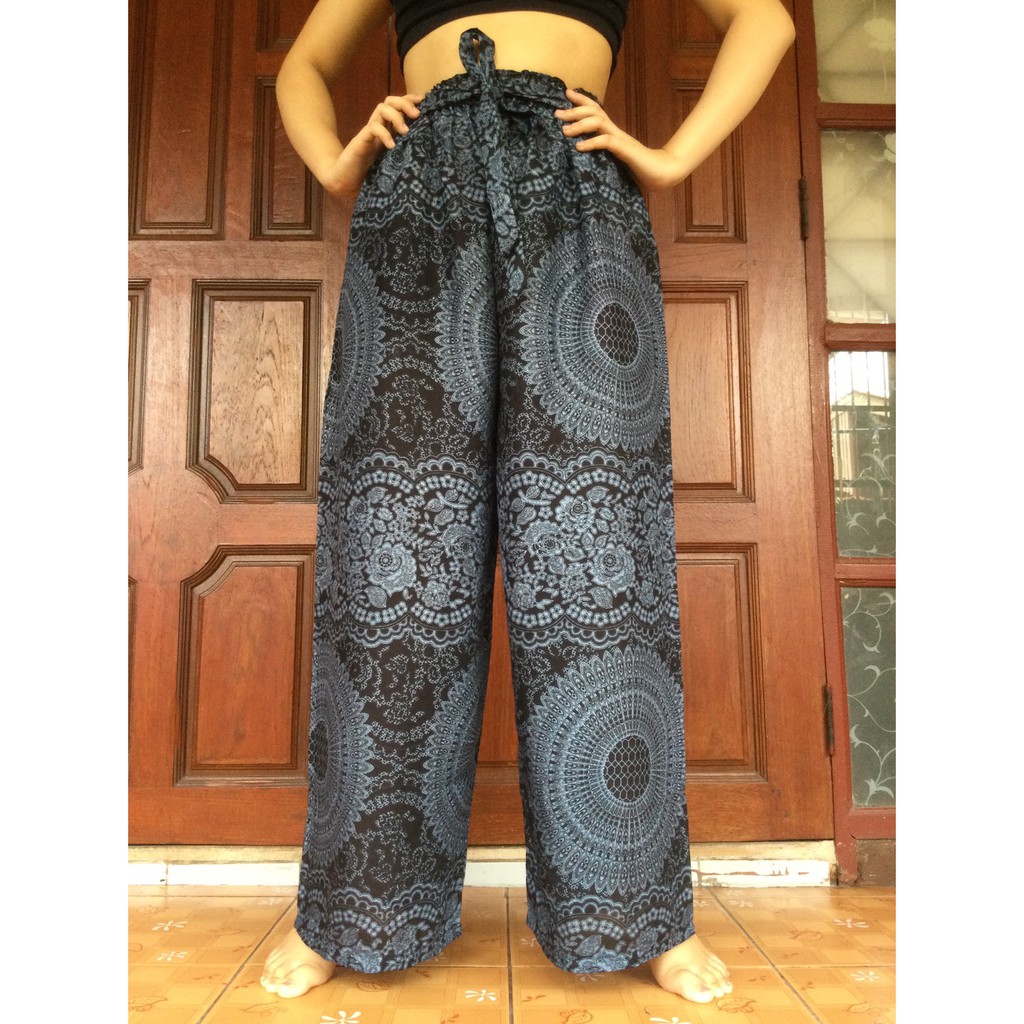 กางเกงขายาวผู้หญิงแฟชั่น กางเกงลายช้าง ผ้านิ่มใส่สบาย Elephant Pants/Harem pants