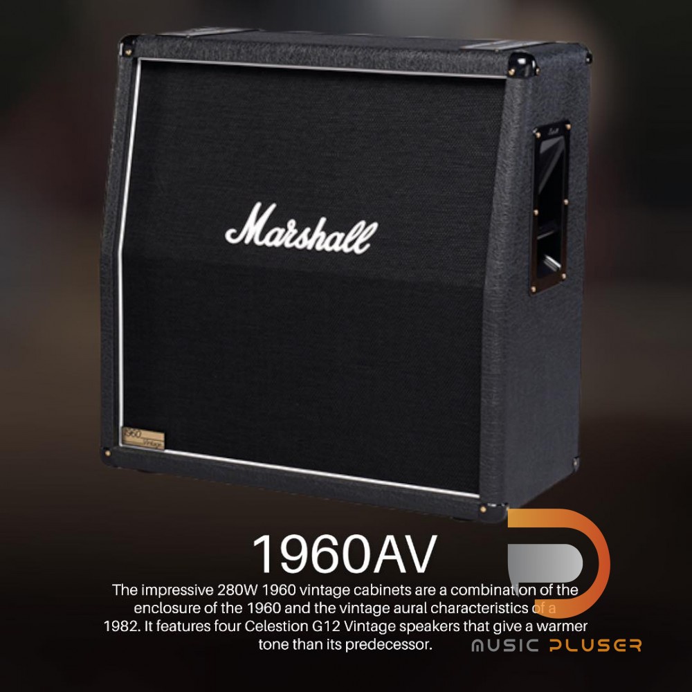 ตู้ลำโพงกีตาร์ MARSHALL 1960AV Vintage Guitar Cabinet 4×12″ขนาดลำโพง 12นิ้ว (CELESTION G12 ‘VINTAGE 