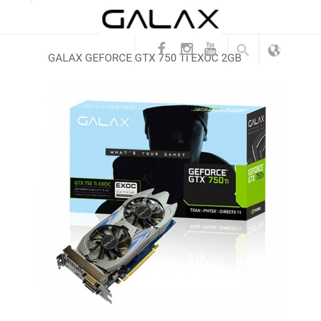การ์ดจอ GALAX GTX750TiOC 2GB NO Box มือสอง สภาพดี