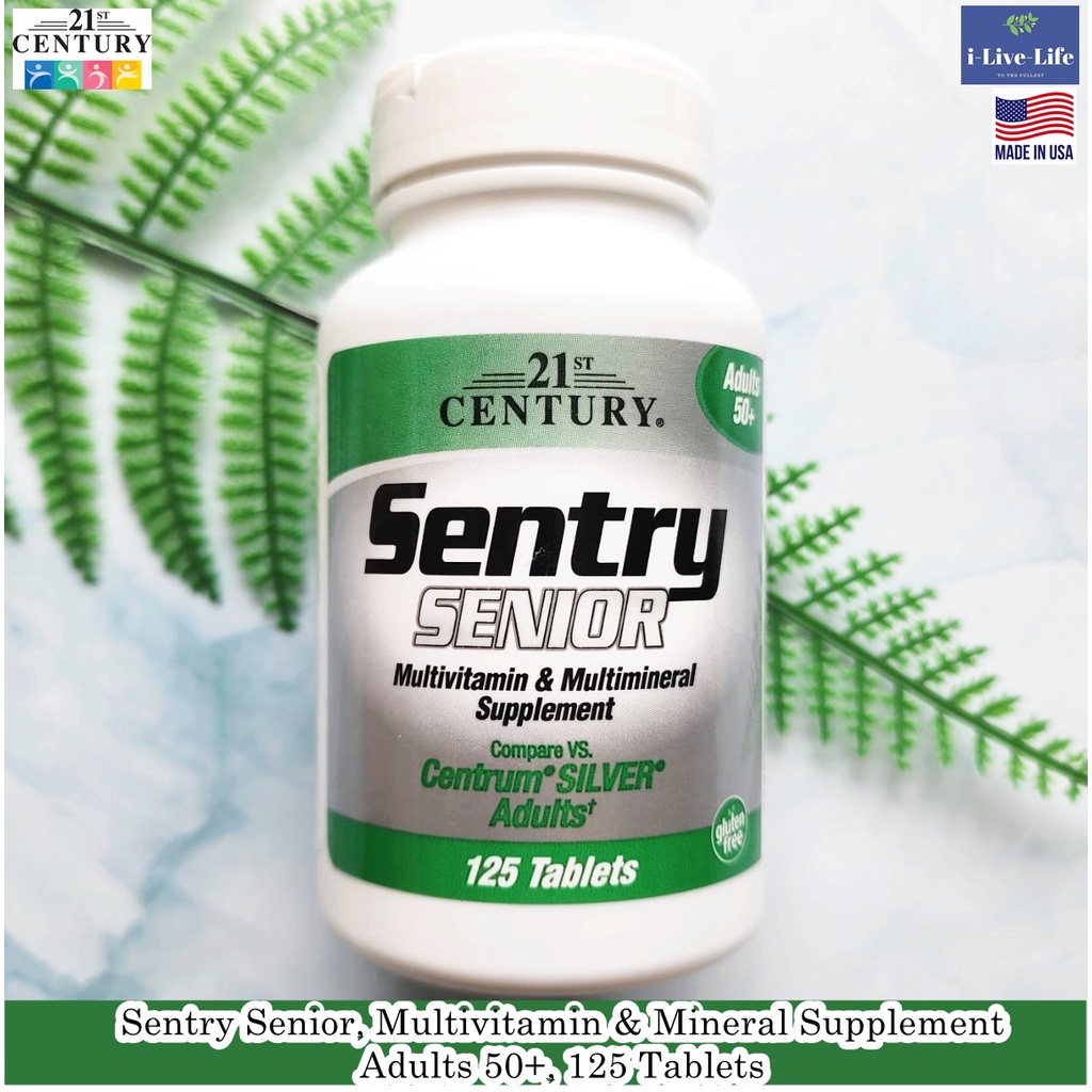 Sentry Senior Multivitamin & Mineral Supplement Adults 50+, 125 Tablets - 21st Century