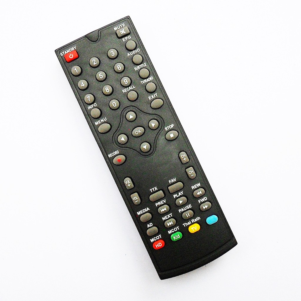 รีโมทใช้กับกล่องดิจิตอลทีวี เอ็มคอท เอชดี บ็อกซ์ รุ่น CURVE , Remote for MCOT HD BOX CURVE