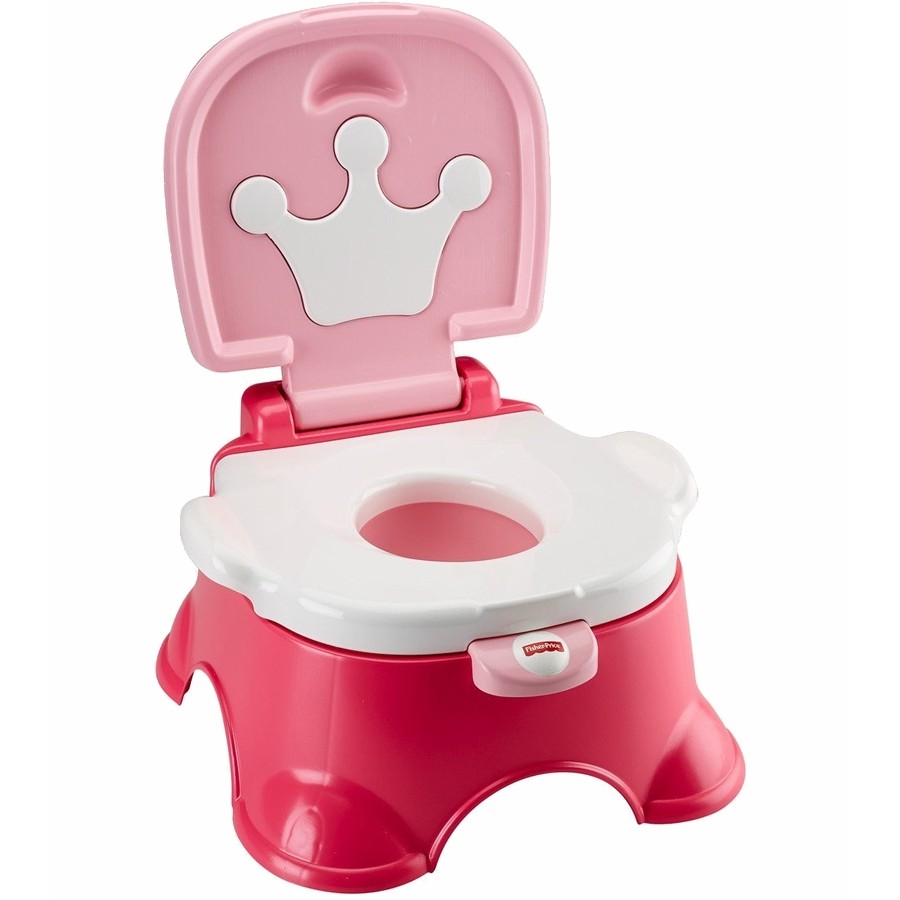 กระโถนฝึกขับถ่ายFisher-Price Stepstool Potty, Pink Princess, Pink/White